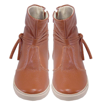 Bota Infantil Menina Cano Alto Caramelo Kimey 16240